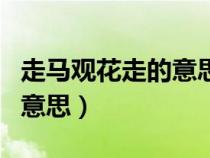 走馬觀花走的意思解釋是什么（走馬觀花走的意思）