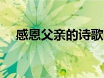 感恩父親的詩(shī)歌朗誦（感恩父親的詩(shī)歌）