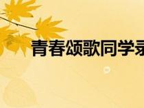 青春頌歌同學(xué)錄怎么安裝（青春頌歌）