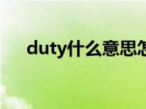 duty什么意思怎么讀（duty什么意思）
