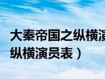 大秦帝國之縱橫演員表全部介紹（大秦帝國之縱橫演員表）