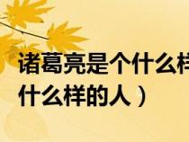 諸葛亮是個(gè)什么樣的人四字成語（諸葛亮是個(gè)什么樣的人）