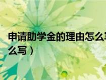申請助學金的理由怎么寫1000字左右（申請助學金的理由怎么寫）