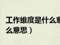 工作維度是什么意思啊怎么寫（工作維度是什么意思）