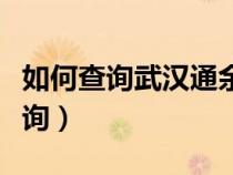 如何查詢武漢通余額查詢（武漢通余額在線查詢）