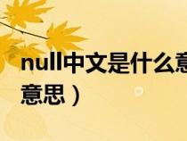 null中文是什么意思怎么讀（null中文是什么意思）