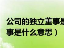 公司的獨立董事是什么意思（上市公司獨立董事是什么意思）
