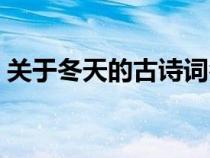 關于冬天的古詩詞名句（關于冬天的古詩詞）