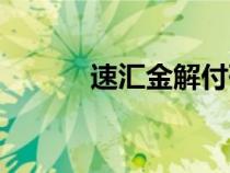 速匯金解付碼是幾位（速匯金）