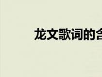 龍文歌詞的含義（龍文歌詞含義）