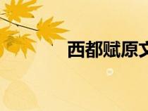 西都賦原文及翻譯（西都賦）