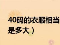 40碼的衣服相當(dāng)于國內(nèi)多少碼（40碼的衣服是多大）