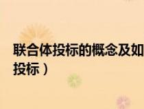 聯(lián)合體投標(biāo)的概念及如何理解聯(lián)合體投標(biāo)（什么叫做聯(lián)合體投標(biāo)）