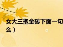 女大三抱金磚下面一句是什么（女大三抱金磚后面一句是什么）