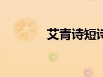 艾青詩短詩（艾青短詩精選）