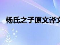 楊氏之子原文譯文及注釋（楊氏之子原文）