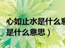 心如止水是什么意思女人網(wǎng)名好嗎（心如止水是什么意思）