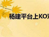 楊建平臺上KO對手比賽視頻（楊健平）