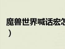 魔獸世界喊話宏怎么弄（魔獸世界喊話宏命令）