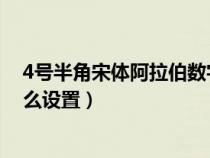 4號(hào)半角宋體阿拉伯?dāng)?shù)字怎么設(shè)置（半角宋體阿拉伯?dāng)?shù)字怎么設(shè)置）