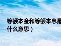 等額本金和等額本息是什么意思?（等額本金和等額本息是什么意思）