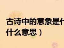 古詩中的意象是什么意思呢（古詩中的意象是什么意思）