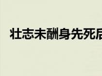 壯志未酬身先死后半句（壯志未酬身先死）