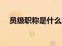 員級職稱是什么意思（職稱是什么意思）
