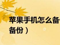 蘋果手機(jī)怎么備份到icloud（蘋果手機(jī)怎么備份）