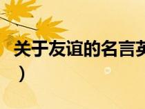 關(guān)于友誼的名言英語帶出處（關(guān)于友誼的名言）