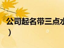 公司起名帶三點水的字（帶三點水的公司名字）