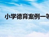 小學(xué)德育案例一等獎(jiǎng)文章（小學(xué)德育案例）