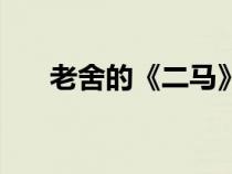 老舍的《二馬》（老舍的二馬的簡介）
