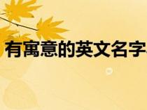 有寓意的英文名字小眾（有寓意的英文名字）
