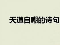 天道自嘲的詩句意思（天道自嘲的詩句）