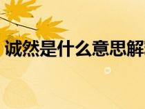 誠然是什么意思解釋一下（誠然是什么意思）