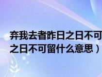 棄我去者昨日之日不可留什么意思暗示什么(棄我去者昨日之日不可留什么意思) 棄我去者昨日之日不可留什么意思暗示什么(棄我去者昨日之日不可留什么意思)