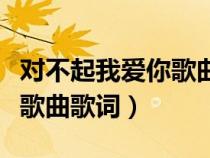 對不起我愛你歌曲歌詞是什么（對不起我愛你歌曲歌詞）