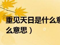重見(jiàn)天日是什么意思什么生肖（重見(jiàn)天日是什么意思）