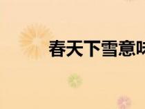 春天下雪意味著什么(三月下雪) 春天下雪意味著什么(三月下雪)
