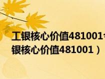工銀核心價值481001今天的大盤走勢估值天天基金網(wǎng)（工銀核心價值481001）