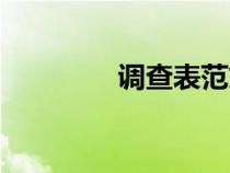 調(diào)查表范文（調(diào)查表范本）