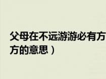 父母在不遠(yuǎn)游游必有方的意思是什么（父母在不遠(yuǎn)游游必有方的意思）