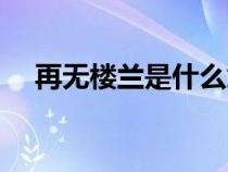 再無(wú)樓蘭是什么意思（樓蘭是什么意思）