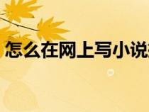 怎么在網(wǎng)上寫小說掙錢（怎么在網(wǎng)上寫小說）