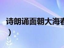 詩朗誦面朝大海春暖花開海子（春暖花開海子）