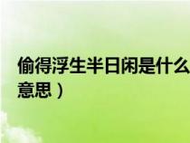 偷得浮生半日閑是什么意思上一句（偷得浮生半日閑是什么意思）