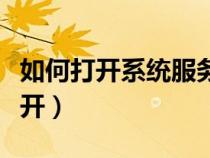 如何打開系統(tǒng)服務(wù)配置窗口(系統(tǒng)服務(wù)怎么打開) 如何打開系統(tǒng)服務(wù)配置窗口(系統(tǒng)服務(wù)怎么打開)