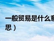 一般貿(mào)易是什么意思英文（一般貿(mào)易是什么意思）