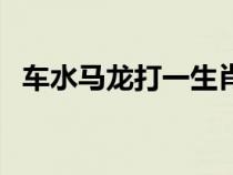 車水馬龍打一生肖是（車水馬龍打一生肖）